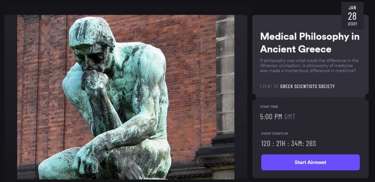 Prof. George Chrousos on “Medical Philosophy in Ancient Greece”