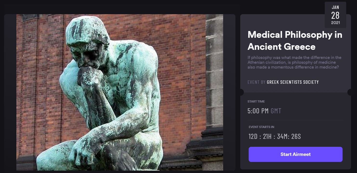 Prof. George Chrousos on “Medical Philosophy in Ancient Greece”