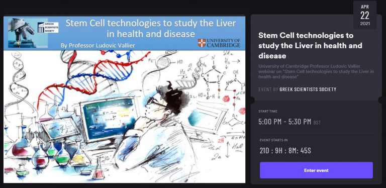 Prof. Ludovic Vallier from the Univ. of Cambridge on “Stem Cell technologies to study the Liver in health & disease”