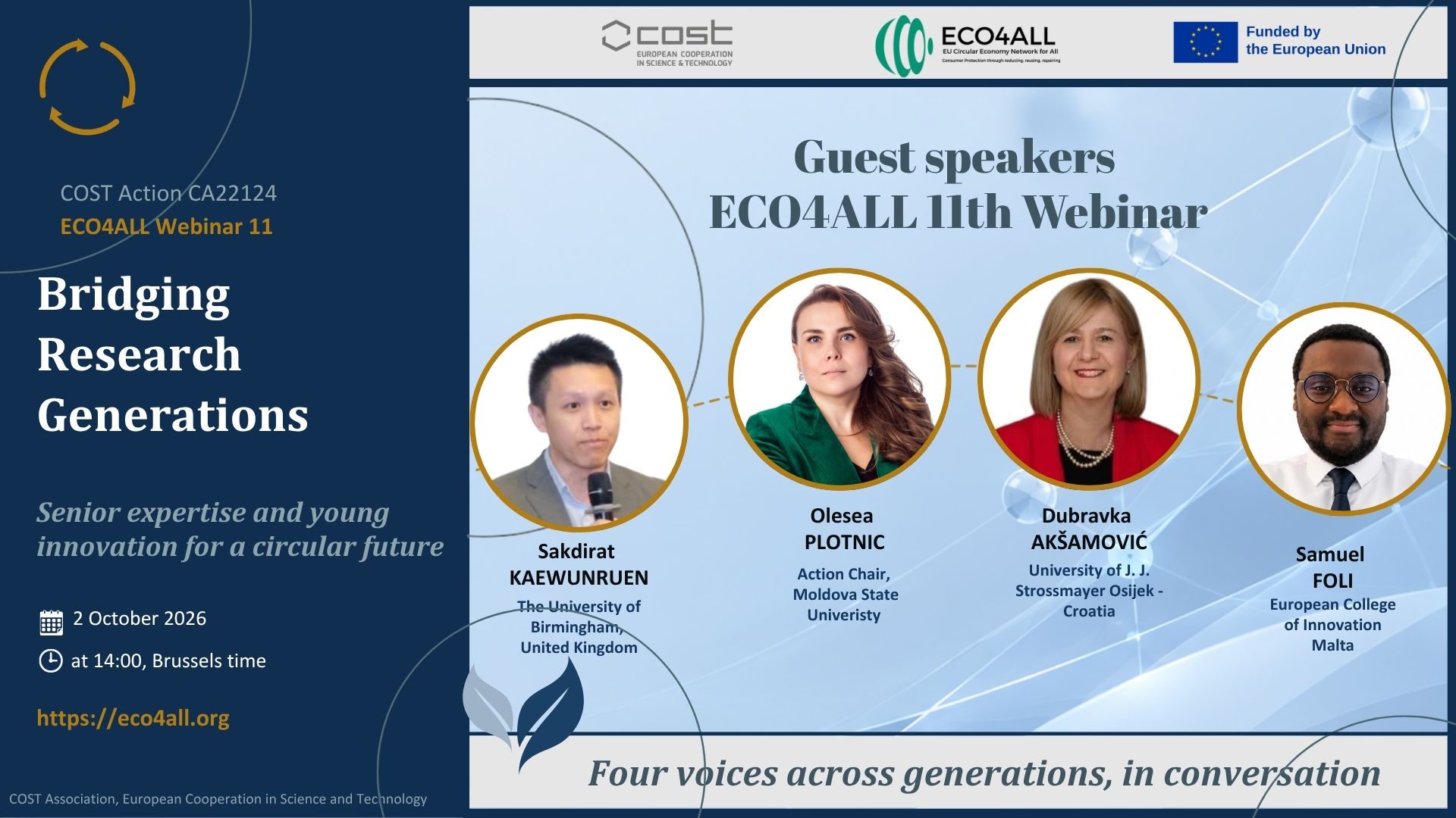 Call for Participation: 11th ECO4ALL Webinar