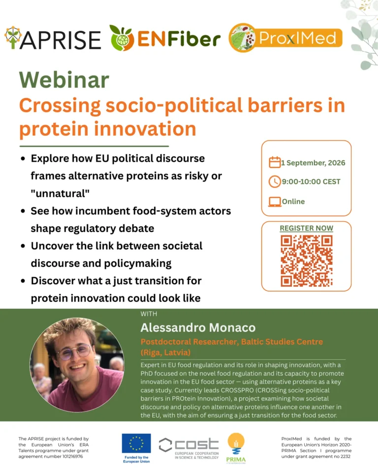 Upcoming APRISE Webinar | Crossing Socio-Political Barriers in Protein Innovation