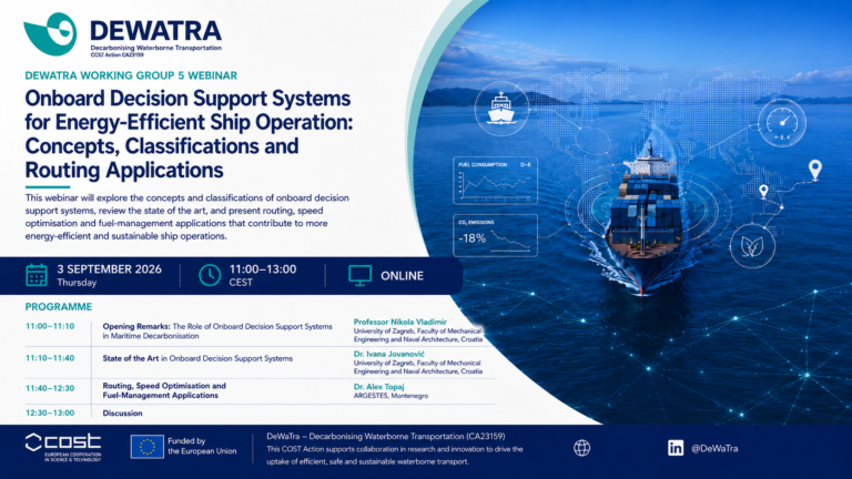 DEWATRA Webinar: Onboard Decision Support Systems for Energy-Efficient Ship Operation