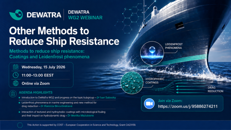 DeWaTra WG2 Webinar: Other Methods to Reduce Ship Resistance