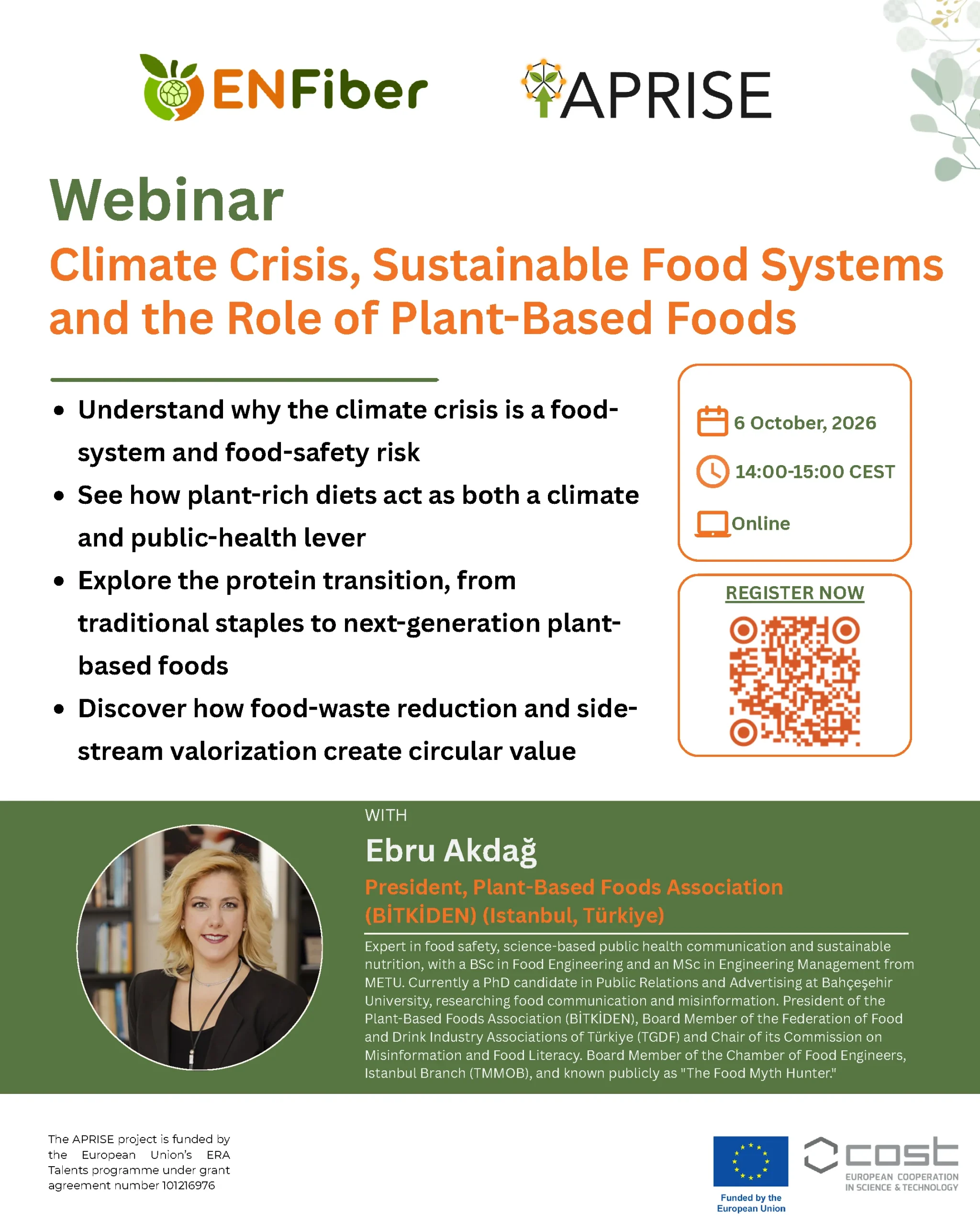 ENFiber Webinar: Climate Crisis, Sustainable Food Systems and the Role of Plant-Based Foods