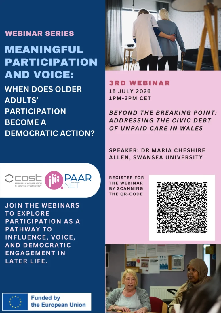PAAR-Net WG2 Webinar: Beyond the Breaking Point: Addressing the Civic Debt of Unpaid Care in Wales