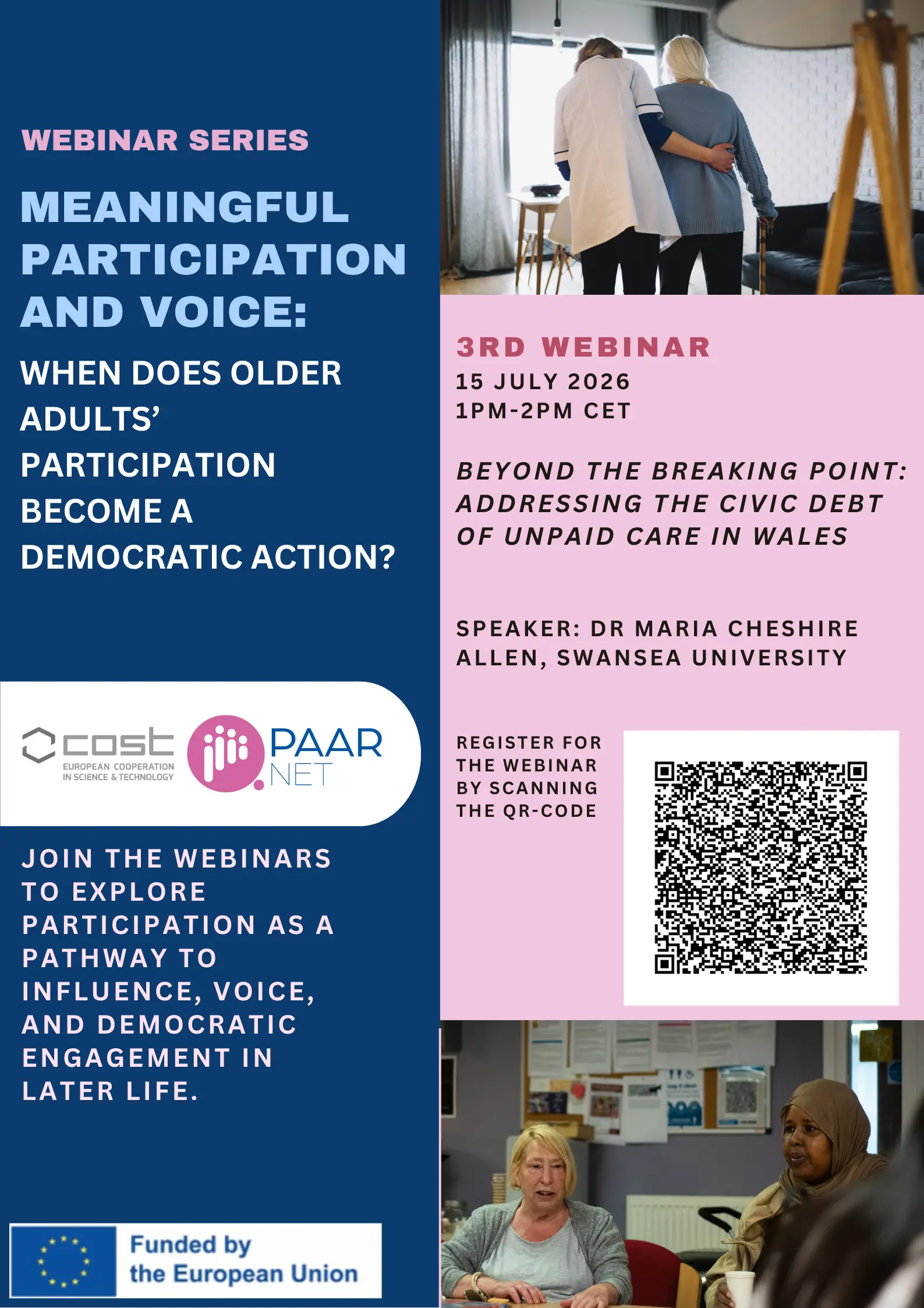 PAAR-Net WG2 Webinar: Beyond the Breaking Point: Addressing the Civic Debt of Unpaid Care in Wales