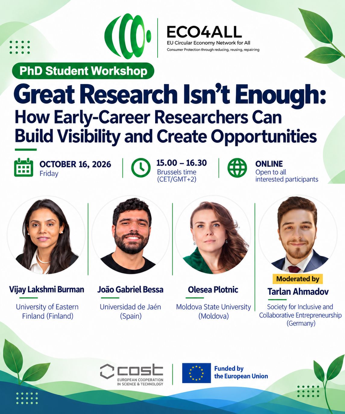 Call for participation: 3rd Phd Student Workshop (online)