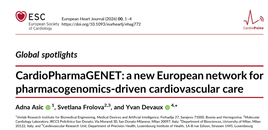 CardioPharmaGENET Featured in the European Heart Journal